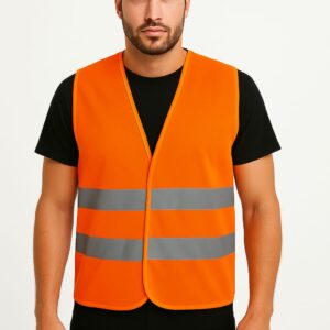 Turuncu Reflektörlü İşçi Yeleği