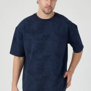 Yıkamalı Lacivert T-Shirt
