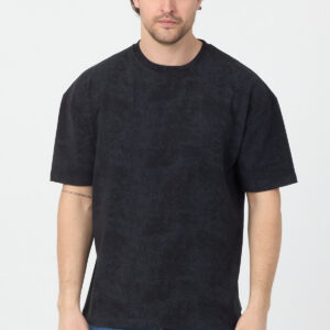 Yıkamalı Siyah T-Shirt